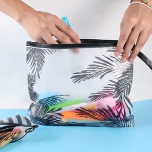 Women’s Transparent Tropical Printed Cosmetic Bags