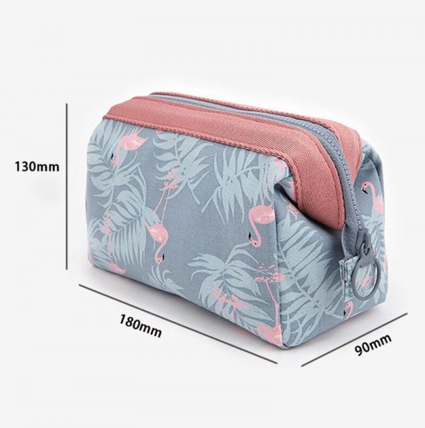 New Travel Organizer Large Capacity Toiletry Flamingo Cosmetic Bag Make up Storage Bag Floral Cosmetic Case Beauty Makeup Bag