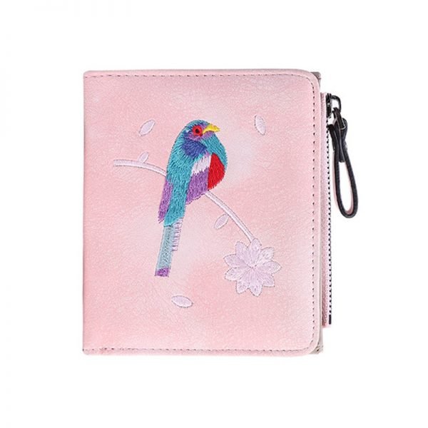 Women’s Coin Wallet | Bird Embroidered