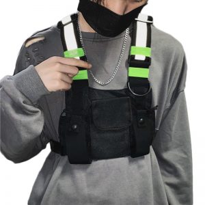 Functional Hip Hop Black Vest Bag