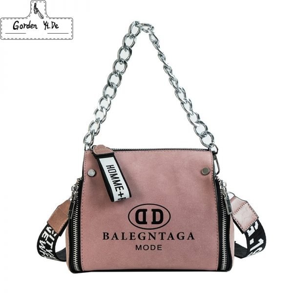 Women’s Leather Messenger Bag | Wide Strap Chains