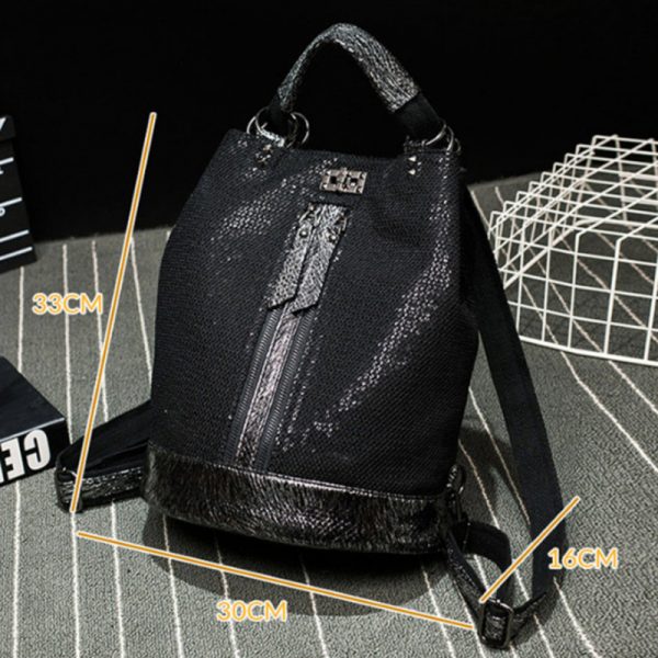 Sequins Leather Laptop Backpack | Mochilla